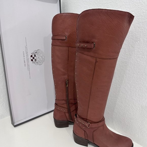Vince Camuto "Bestant" Leather Tall Brown Boots (NiB) - Picture 2 of 8